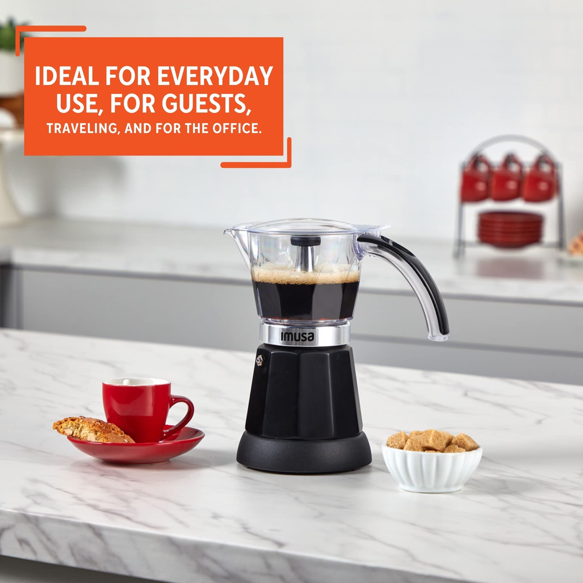 IMUSA 6 or 3 Cup Electric Espresso Maker Black Coffee Machine for Cuban Coffee, Moka and Espresso Drinks - Image 6
