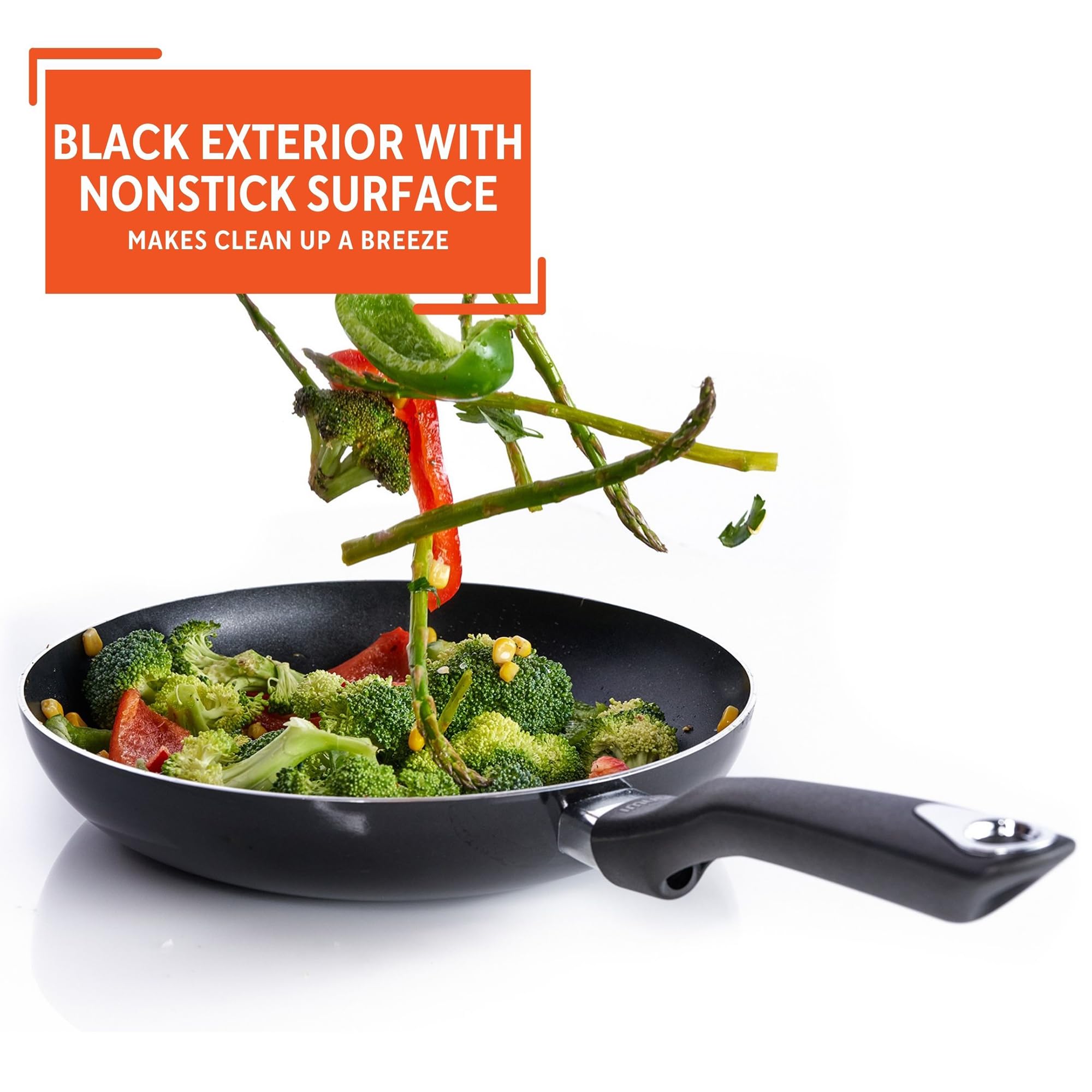 IMUSA 8in Bistro Aluminum Nonstick Fry Pan with Cool Touch Handle, Small Skillet for Eggs, Omelets, Sauteing, and Everyday Cooking, Black - Image 4