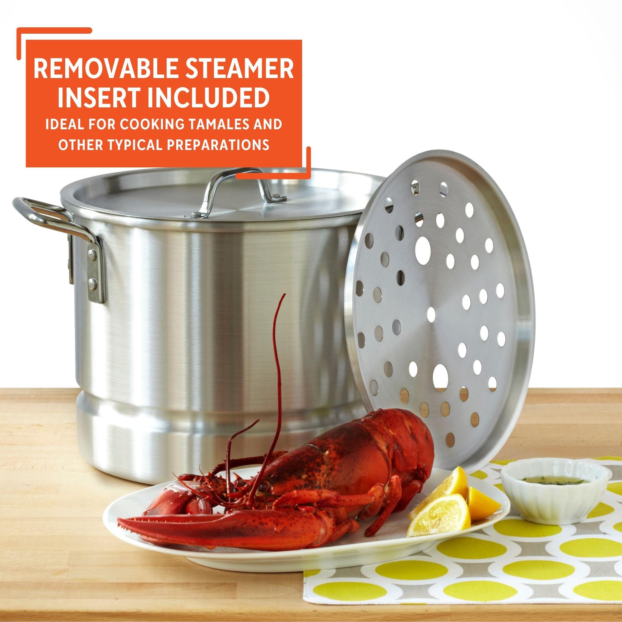 IMUSA Big 40 Qt Tamale Steamer Vaporera Stock Pot Aluminum Tamalera 10 Gallons - Image 5