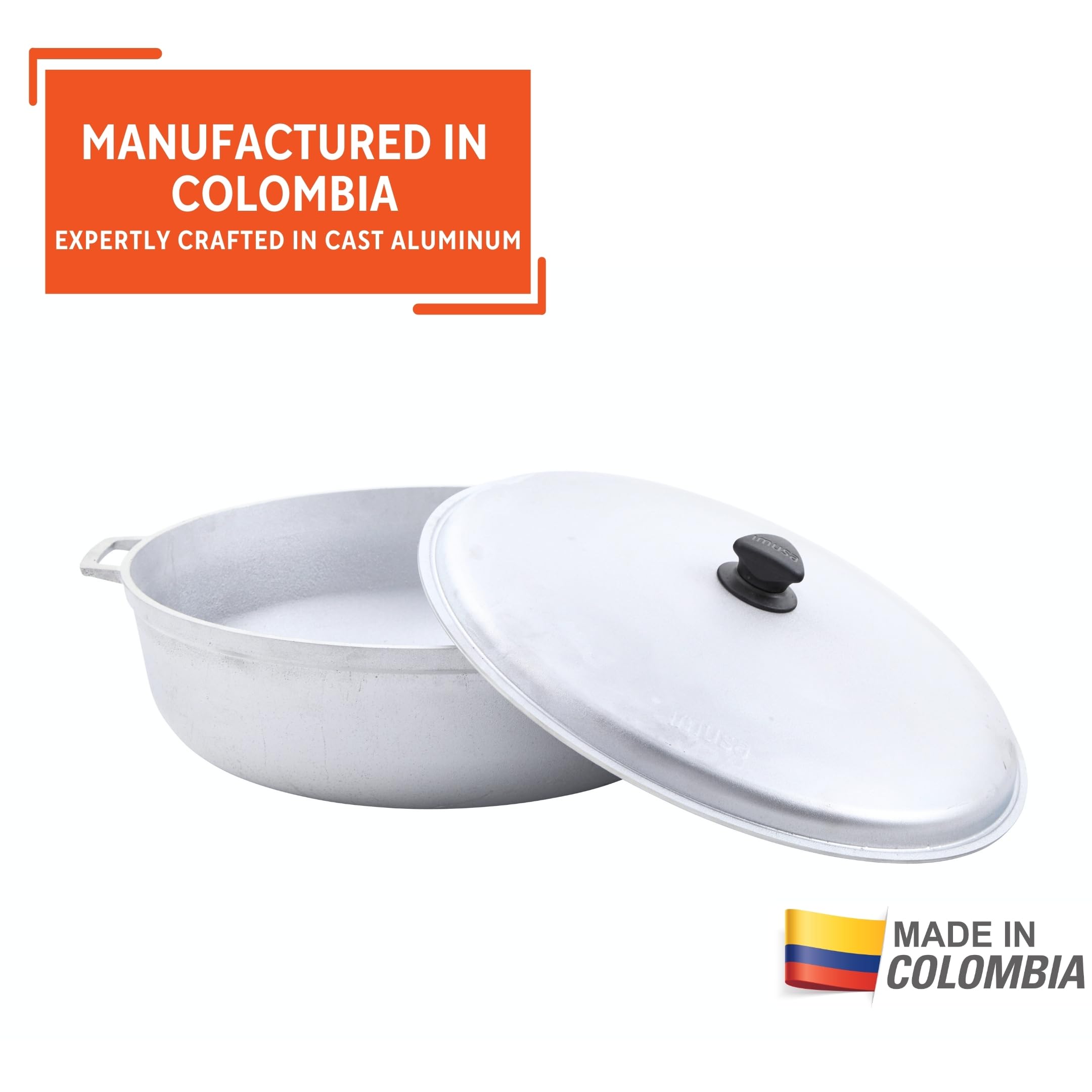 IMUSA GAU-80508 Jumbo Traditional Natural Caldero for Cooking and Serving, 18 Quart, Silver - Image 3