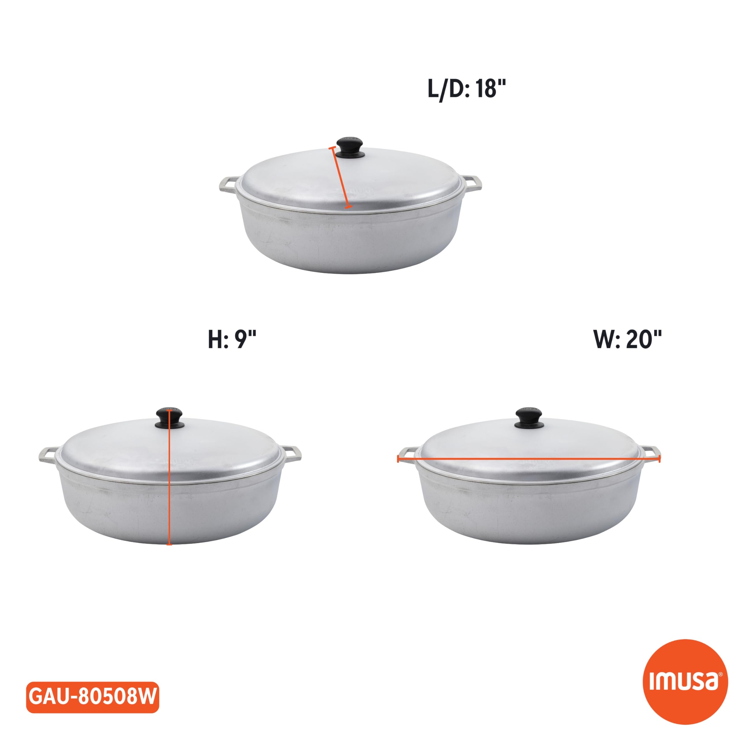 IMUSA GAU-80508 Jumbo Traditional Natural Caldero for Cooking and Serving, 18 Quart, Silver - Image 9