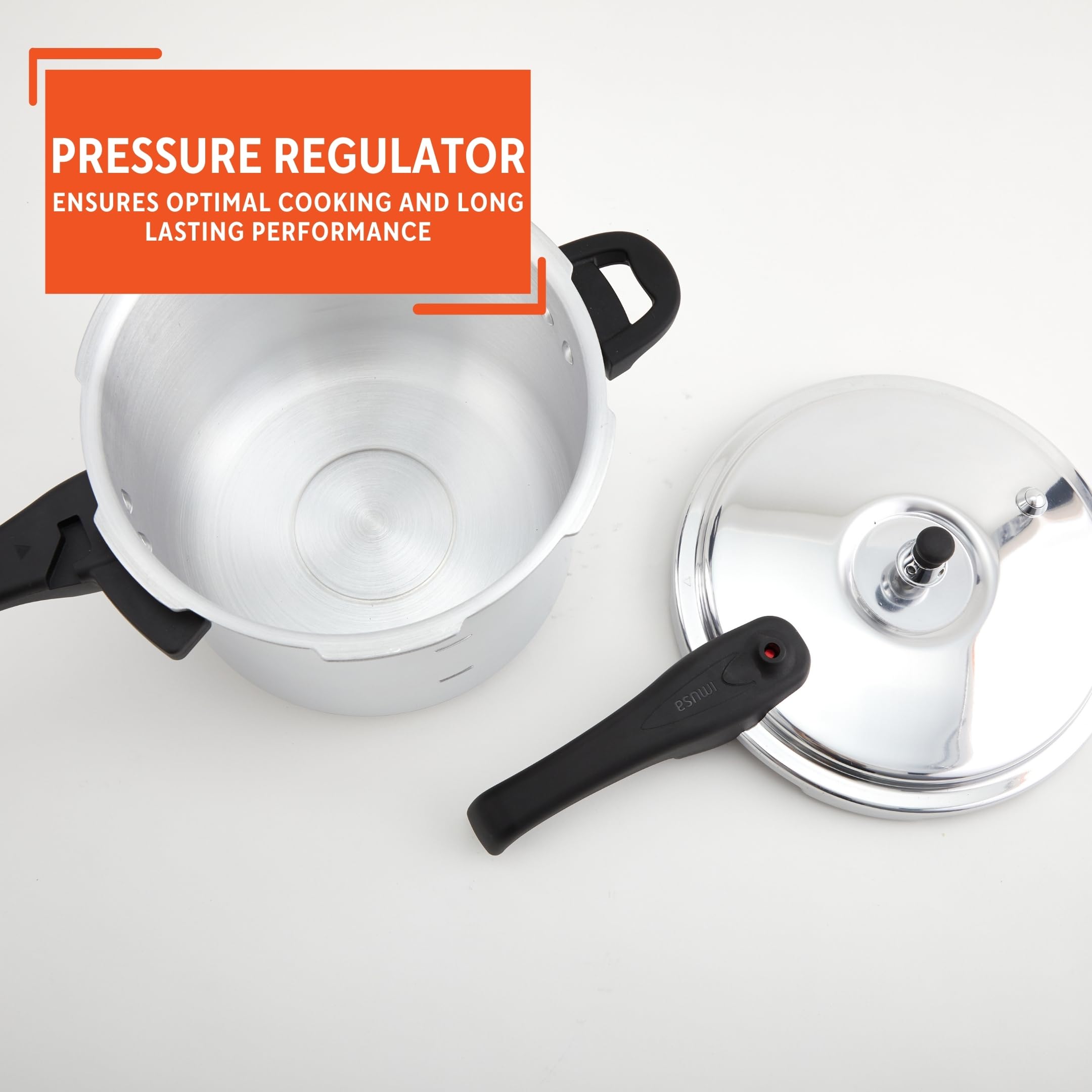 IMUSA USA A417-80801W Stovetop Aluminum Pressure Cooker 7.0-Quart,Silver - Image 5
