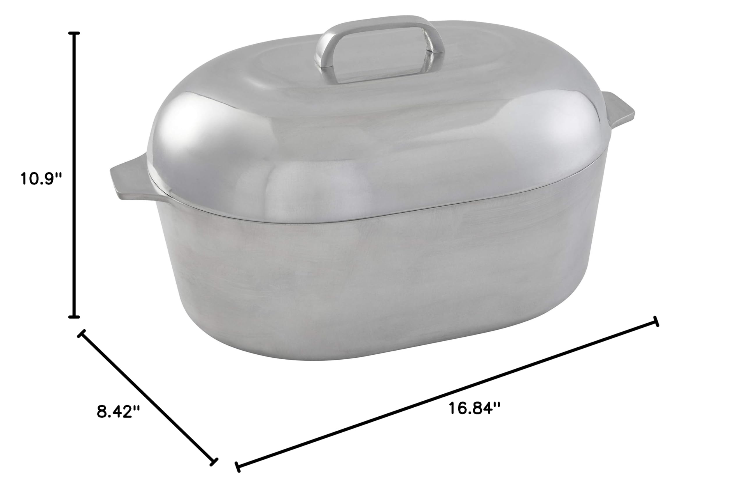 IMUSA USA Heavy Duty Cajun Oval Aluminum Roaster 15, Silver - Image 9